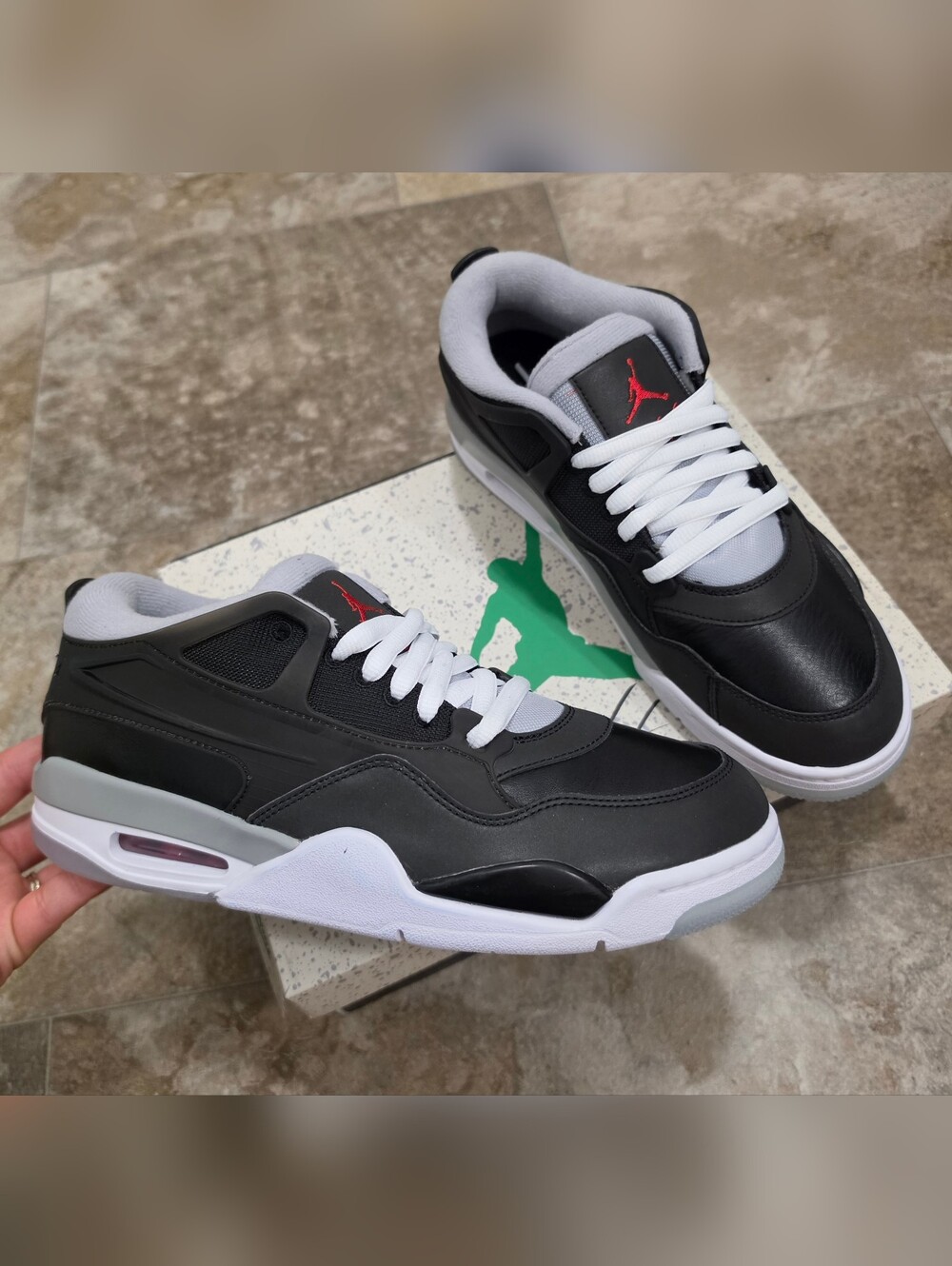 Nike Air Jordan 4 RM Black Fire Red Wolf Grey HV5184-010 Size 8.5 Men